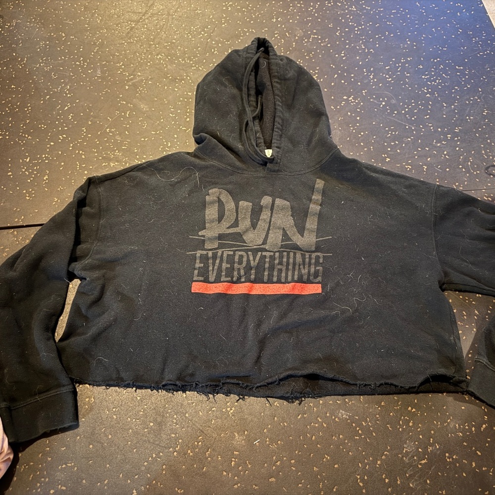 Flag Nor Fail Black Crop Top Hoodie